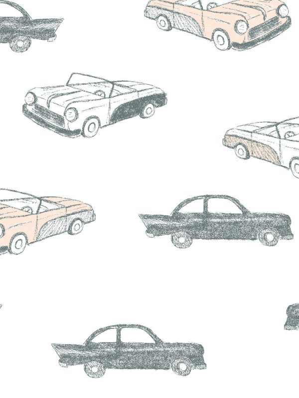 Classic Cars  Wallpaper by Tea Collection - Peach Online Hot Sale