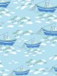 Fishing Boats  Wallpaper by Tea Collection - Baby Blue on Sale