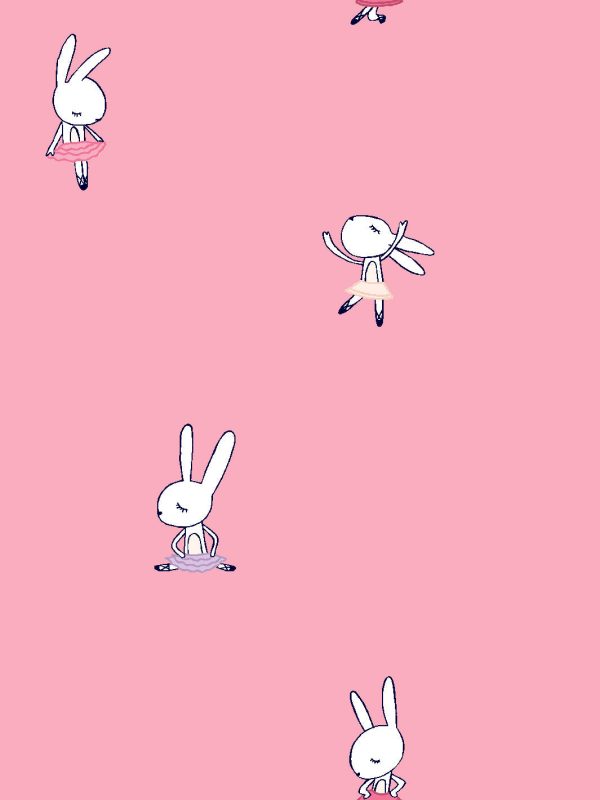 Ballet Bunnies  Wallpaper by Tea Collection - Bubblegum Online Sale