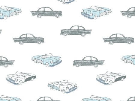 Classic Cars  Wallpaper by Tea Collection - Blue Online now