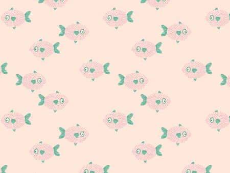 School of Fish  Wallpaper by Tea Collection - Peach Online Hot Sale