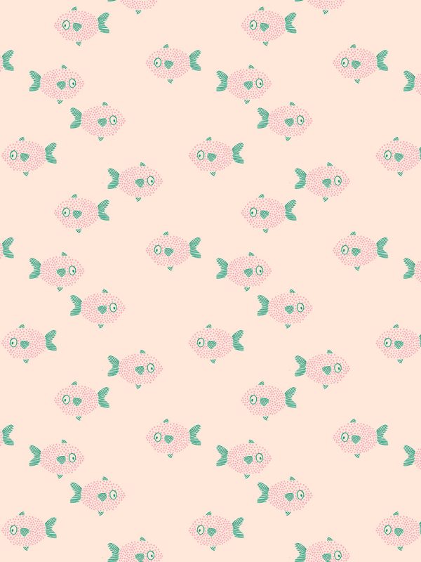 School of Fish  Wallpaper by Tea Collection - Peach Online Hot Sale