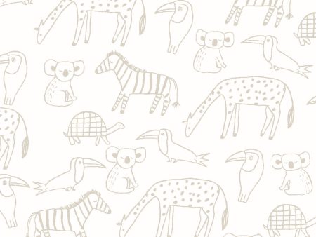 Zoo Party  Wallpaper by Tea Collection - Ivory Online now