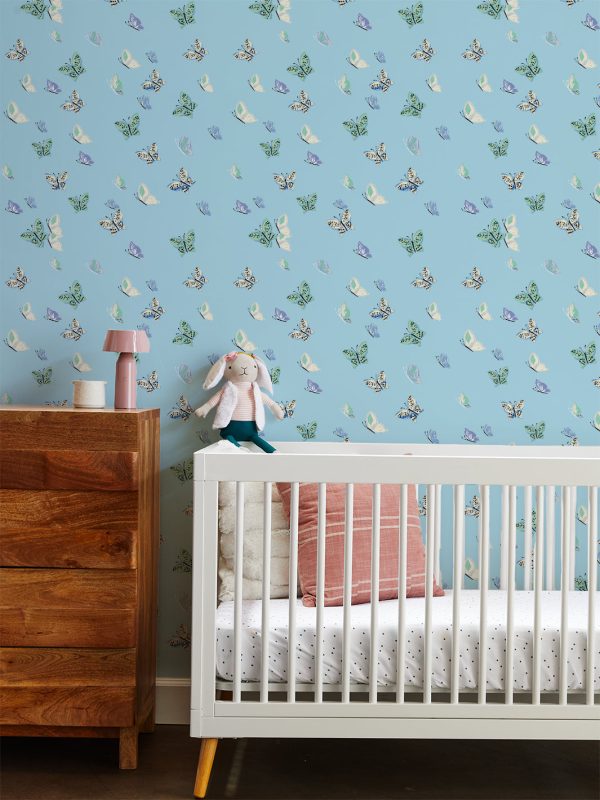 Mariposa  Wallpaper by Tea Collection - Baby Blue Cheap