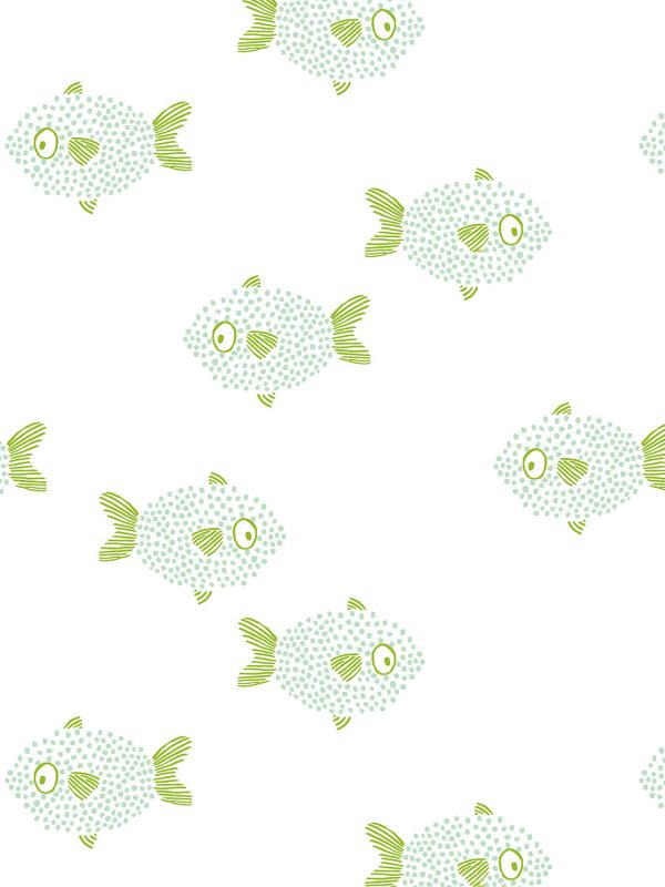 School of Fish  Wallpaper by Tea Collection - Aventurine Discount