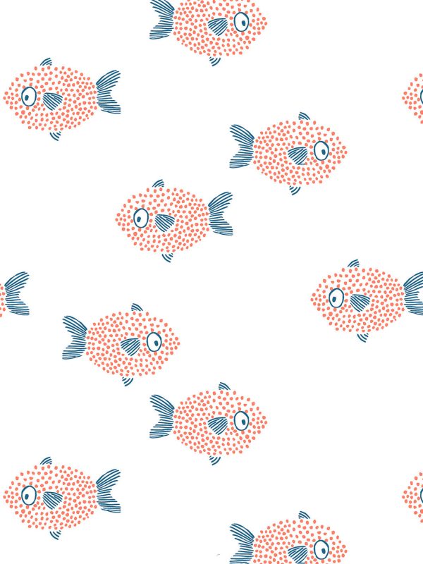 School of Fish  Wallpaper by Tea Collection - White Online Hot Sale