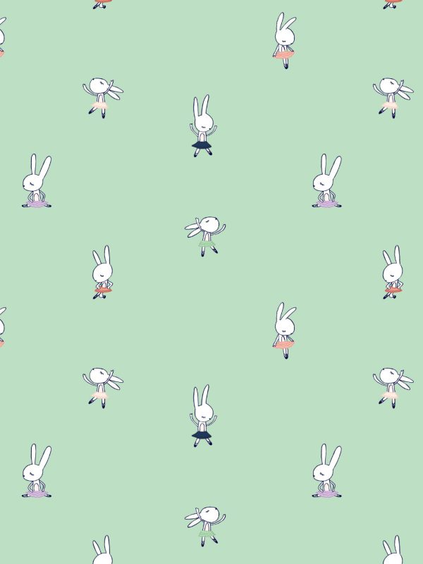 Ballet Bunnies  Wallpaper by Tea Collection - Aventurine Online Hot Sale