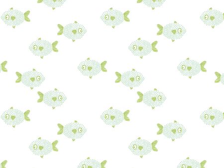 School of Fish  Wallpaper by Tea Collection - Aventurine Discount