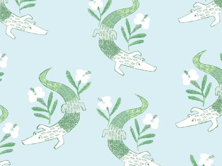 Gator Garden  Wallpaper by Tea Collection - Pale Blue Online Sale