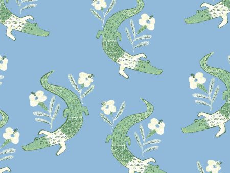 Gator Garden  Wallpaper by Tea Collection - Cornflower For Sale