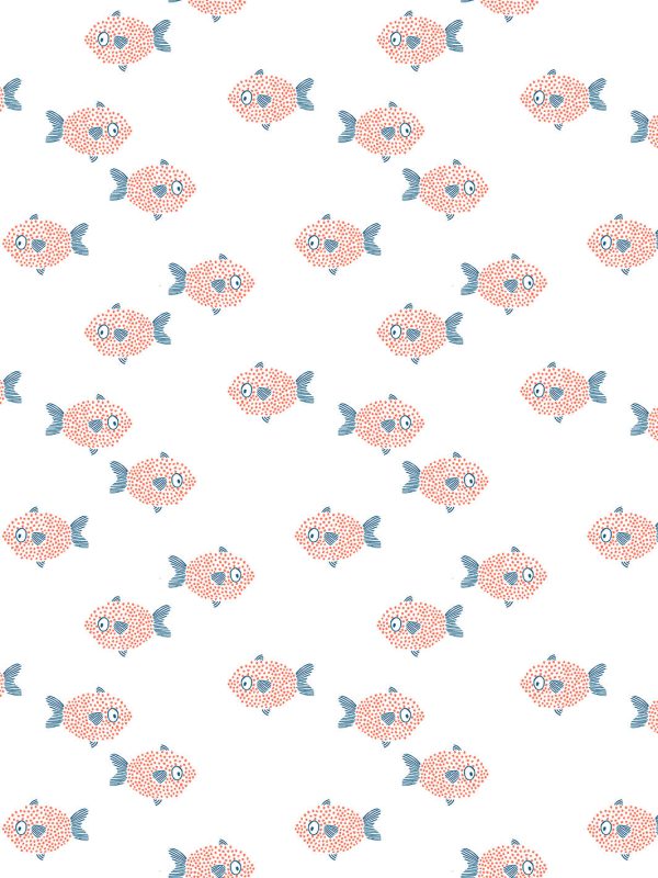 School of Fish  Wallpaper by Tea Collection - White Online Hot Sale