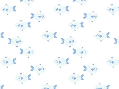 School of Fish  Wallpaper by Tea Collection - Pale Blue Hot on Sale