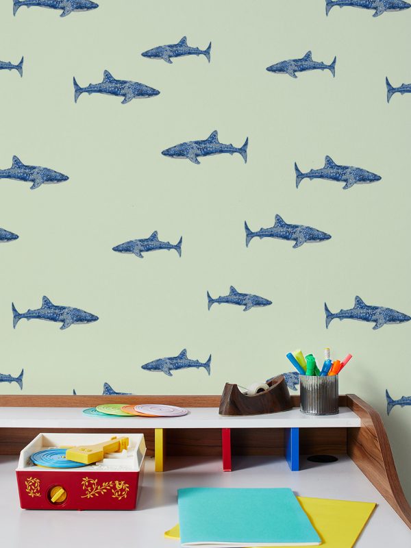 Spotted Shark  Wallpaper by Tea Collection - Pistachio Sale