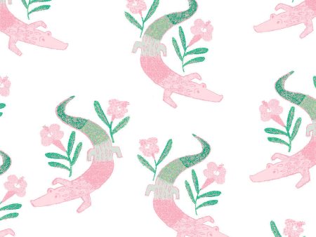 Gator Garden  Wallpaper by Tea Collection - Pink Discount