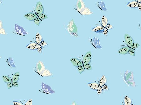 Mariposa  Wallpaper by Tea Collection - Baby Blue Cheap