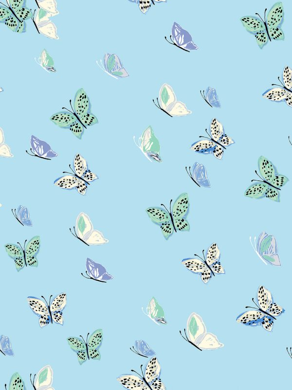 Mariposa  Wallpaper by Tea Collection - Baby Blue Cheap