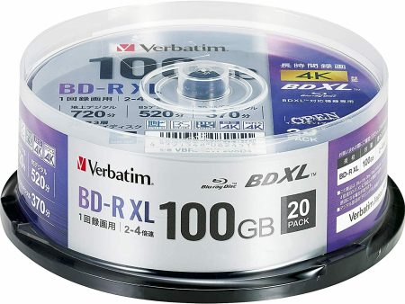 Verbatim Blu-ray Disc 20 Spindle 100GB 4X Speed BD-R XL Printable VBR520YP20SD4 Discount