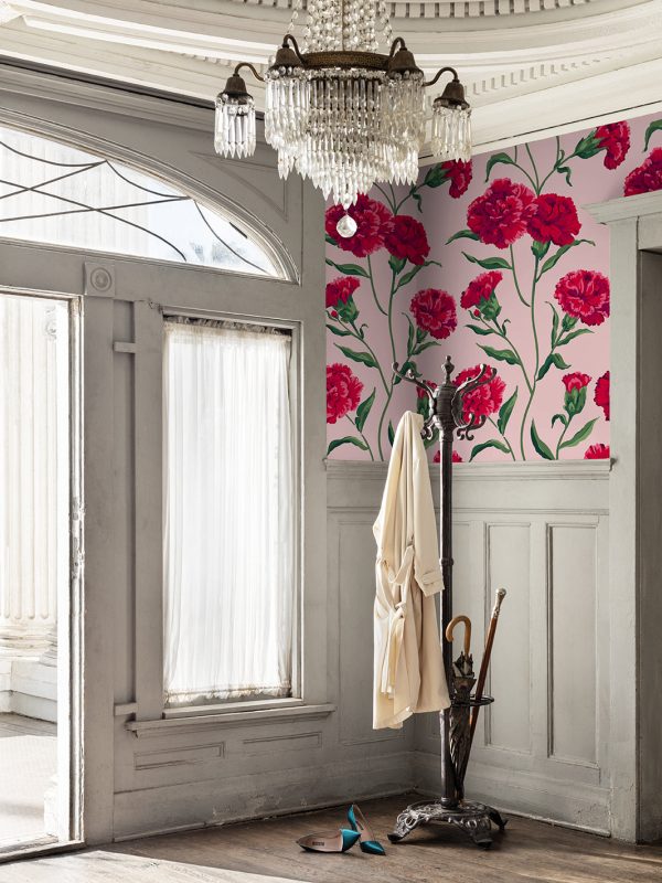 Townhouse  Wallpaper by Sarah Jessica Parker - Scarlet on Pink Sale