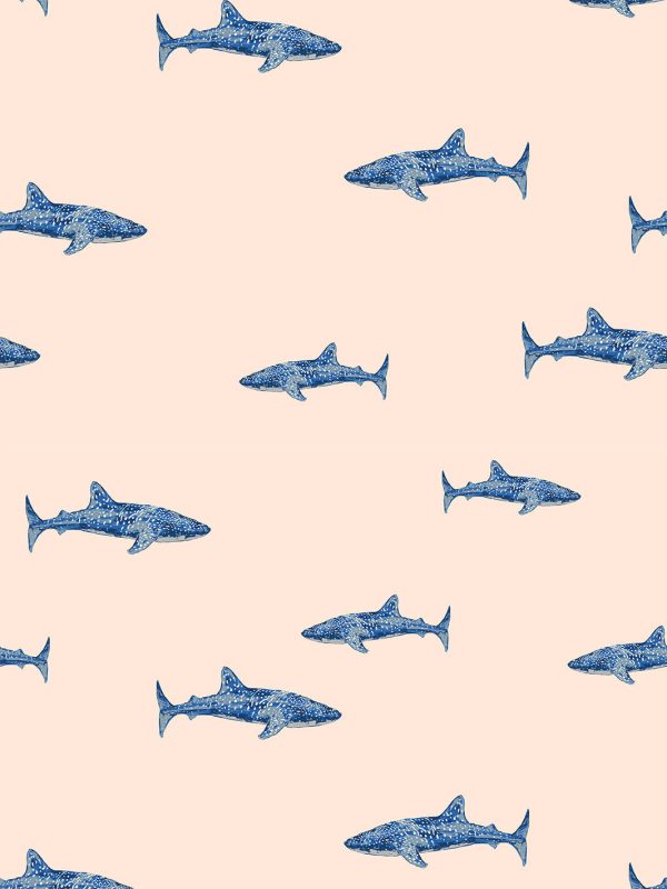 Spotted Shark  Wallpaper by Tea Collection - Peach Discount