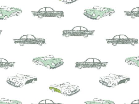 Classic Cars  Wallpaper by Tea Collection - Aventurine Hot on Sale