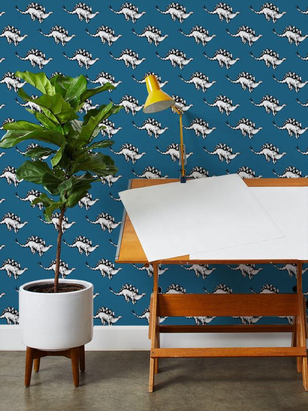 Dinos  Wallpaper by Tea Collection - Cadet Blue Sale