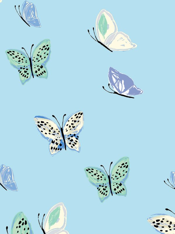 Mariposa  Wallpaper by Tea Collection - Baby Blue Cheap