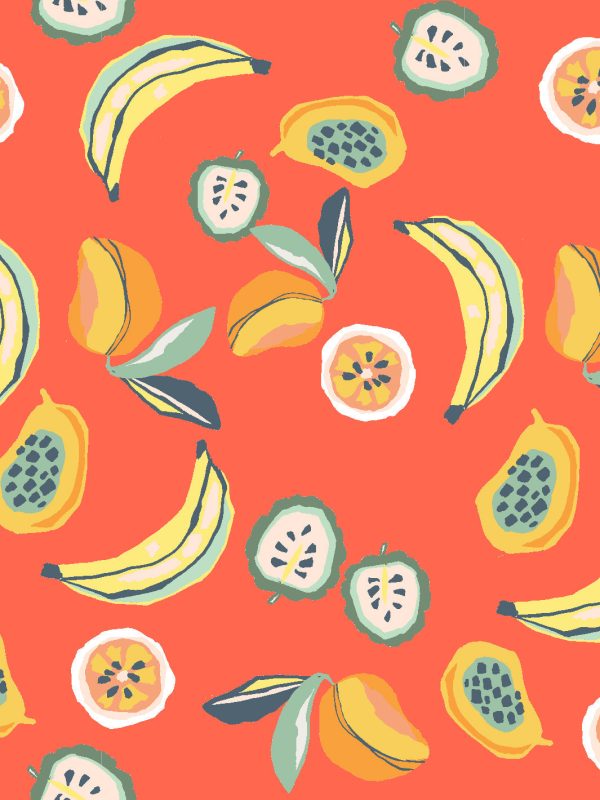 Mango Papaya  Wallpaper by Tea Collection - Persimmon on Sale