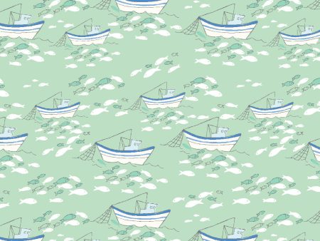 Fishing Boats  Wallpaper by Tea Collection - Aventurine Cheap