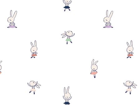 Ballet Bunnies  Wallpaper by Tea Collection - White Discount