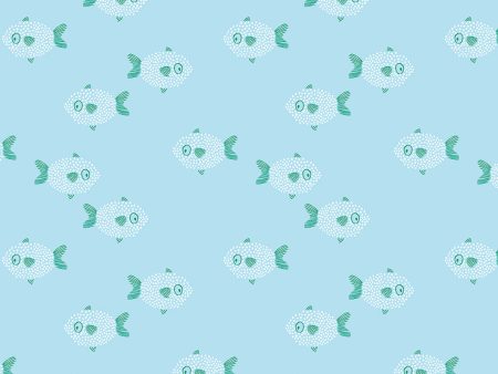 School of Fish  Wallpaper by Tea Collection - Blue Online Sale