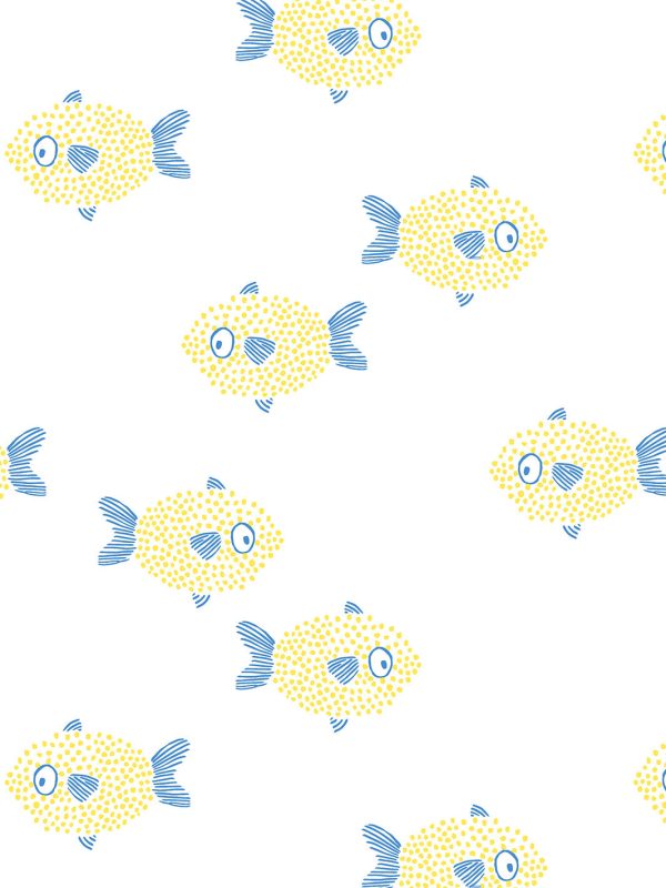 School of Fish  Wallpaper by Tea Collection - Daffodil Hot on Sale