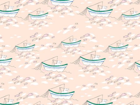 Fishing Boats  Wallpaper by Tea Collection - Peach Online Hot Sale