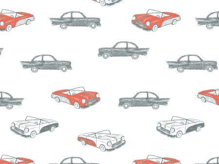 Classic Cars  Wallpaper by Tea Collection - Retro Red For Discount