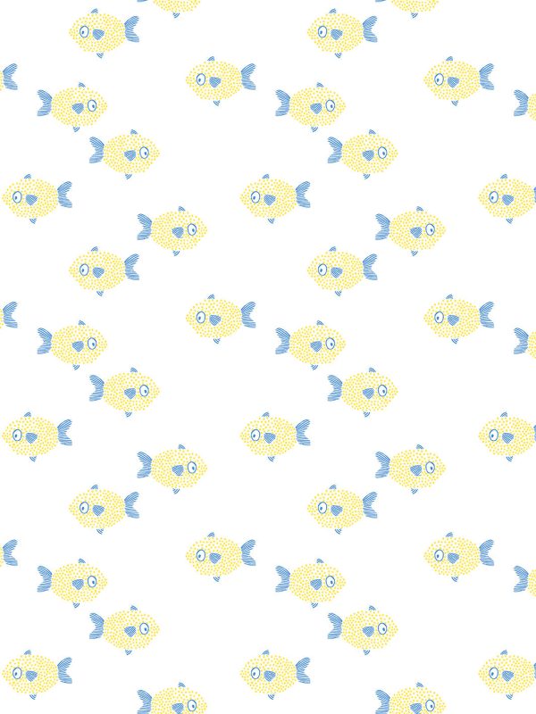 School of Fish  Wallpaper by Tea Collection - Daffodil Hot on Sale