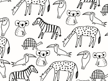 Zoo Party  Wallpaper by Tea Collection - Black Online Hot Sale