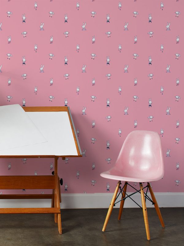 Ballet Bunnies  Wallpaper by Tea Collection - Bubblegum Online Sale