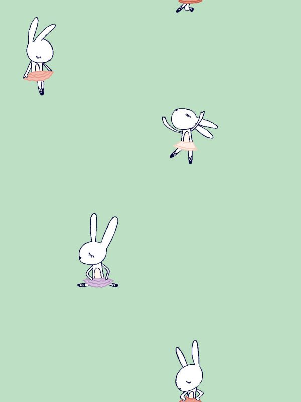 Ballet Bunnies  Wallpaper by Tea Collection - Aventurine Online Hot Sale