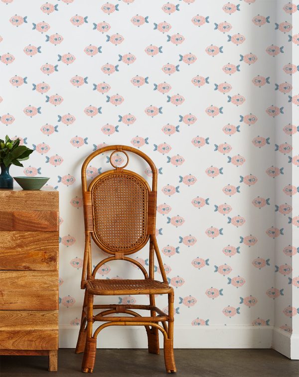 School of Fish  Wallpaper by Tea Collection - White Online Hot Sale