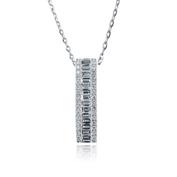 Custom Diamond Set 18ct White Gold Necklace Online Sale