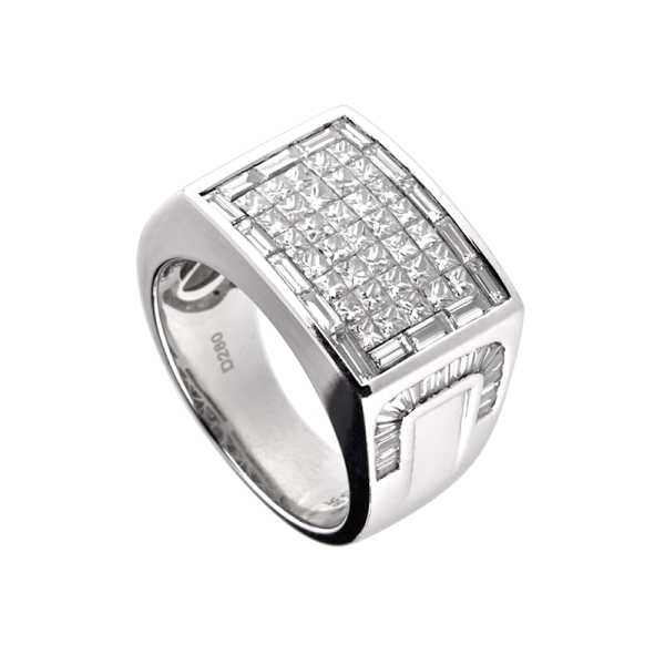 Time4Diamonds Mens White Gold Ring Online now