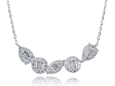 Custom Diamond Set 18ct White Gold Necklace Online now