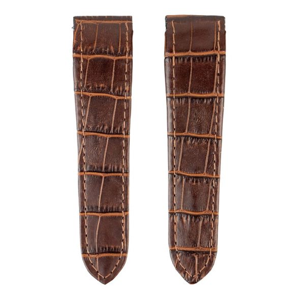 Custom Brown Alligator Strap for Cartier Santos 100 XL Online Hot Sale