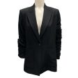 Atlein Black Ruched One-Button Wool Blazer Sale