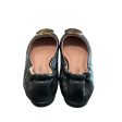 SIZE 6 Valentino Black Ballet Slipper with Black and Gold Logo shoes For Discount