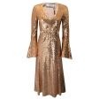 Prabal Gurung Gold Sequin Embellished Midi Dress Supply