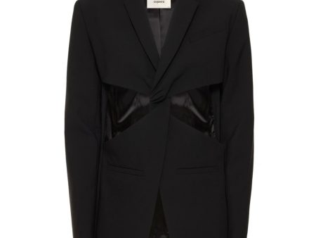 Coperni Black Twist-Front Cut-Out Detail Tailored Jacket Cheap