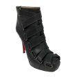 Christian Louboutin Black Strap Detail High Heeled Leather Booties Online