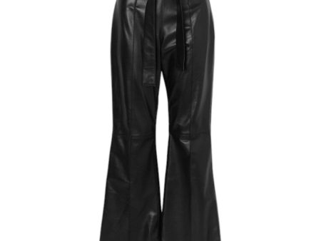 16ARLINGTON Black Hana Flared Leather Pants Discount