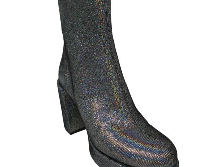 3.1 Phillip Lim Silver Glitter Metallic Platform Boots on Sale