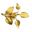 Valentino Gold Crystal Embellished Gilded Rose Brooch Discount